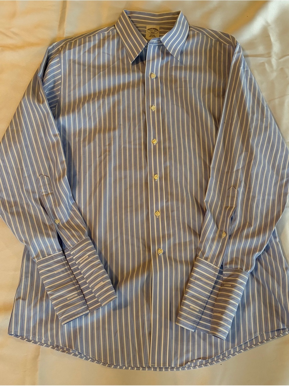 Men's Blue Lavender Stripe Dress Shirt - slim Fit French cuff